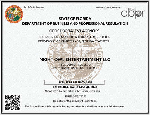Night Owl Entertainment License 2026-2028